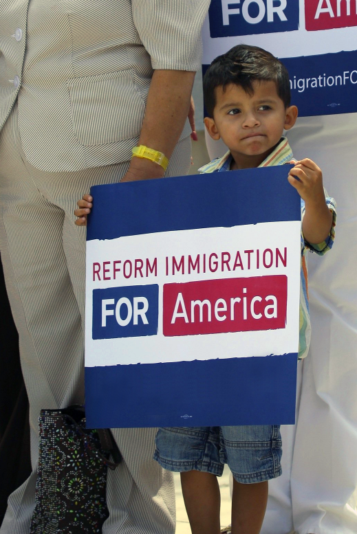 Reform Immigration for America Campaign Sign Young Child. Plural Brand Strategy and Design