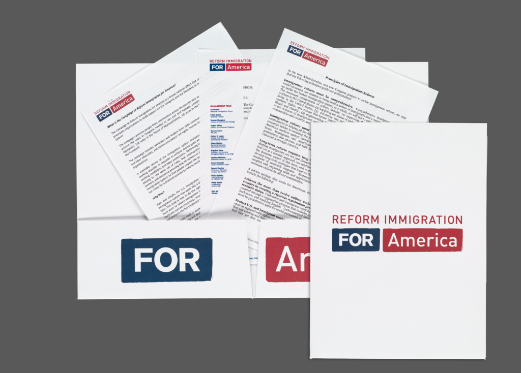 Reform Immigration for America Campaign Public Relations Package. Plural Brand Strategy and Design