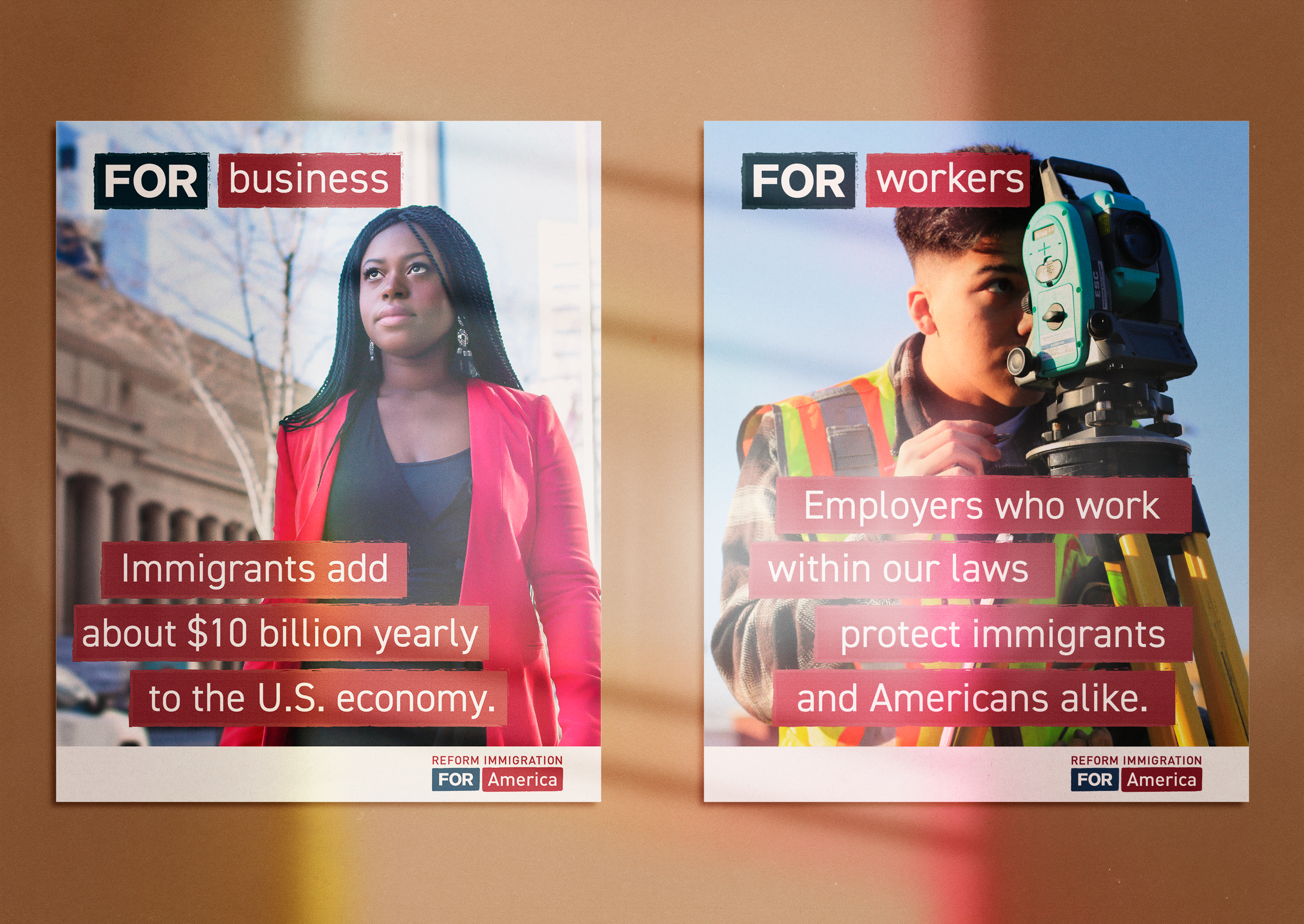 Reform Immigration for America Campaign Posters. Plural Brand Strategy and Design