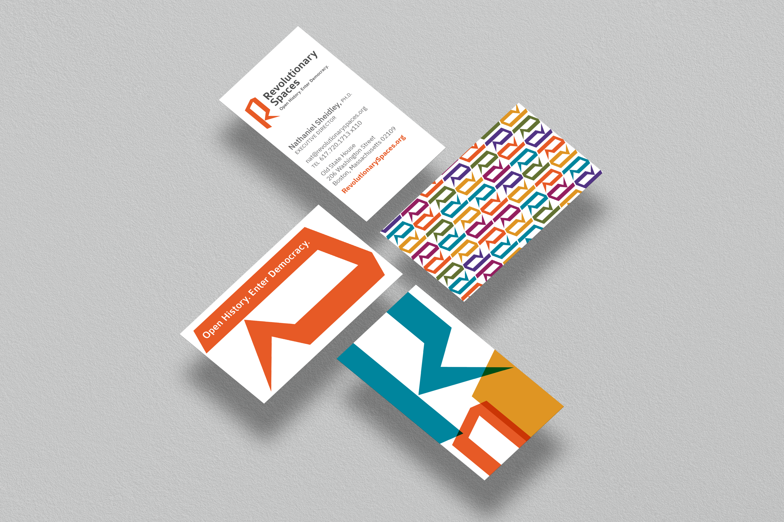 Revolutionary Spaces Brand Business Cards. Plural Brand Strategy and Design.