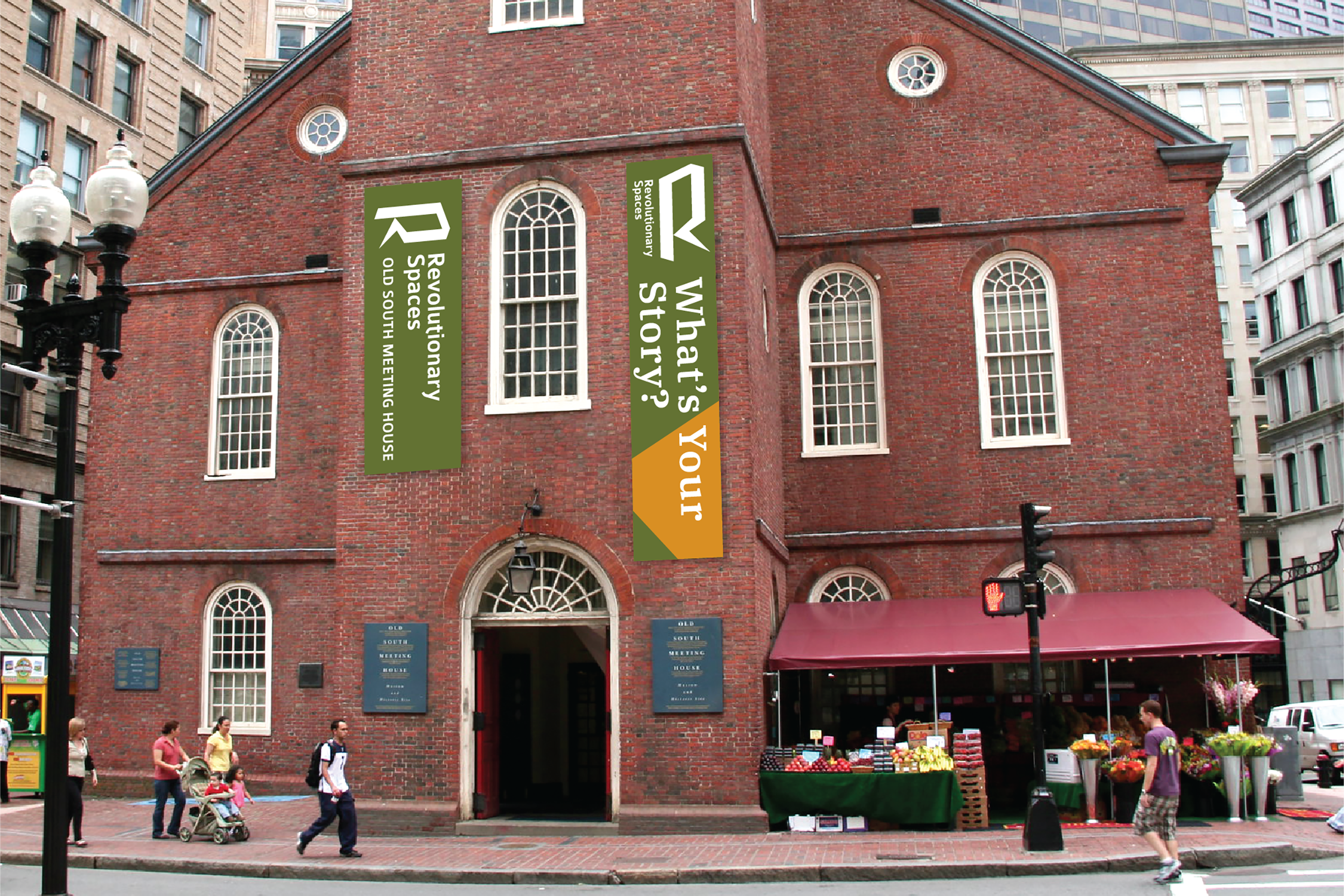 Revolutionary Spaces Old Siouth Meeting House Banners. Plural Brand Strategy and Design.