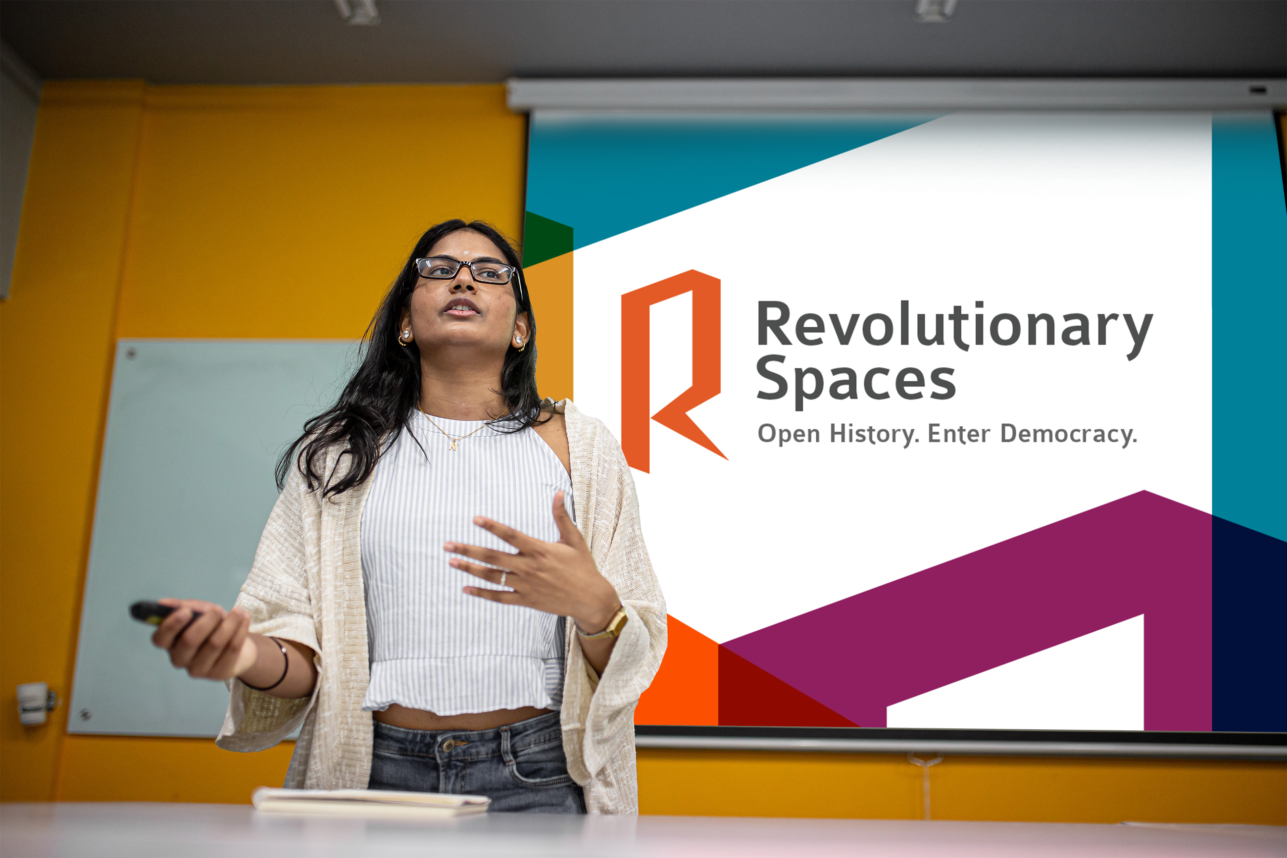 Revolutionary Spaces Brand Screen. Plural Brand Strategy and Design.